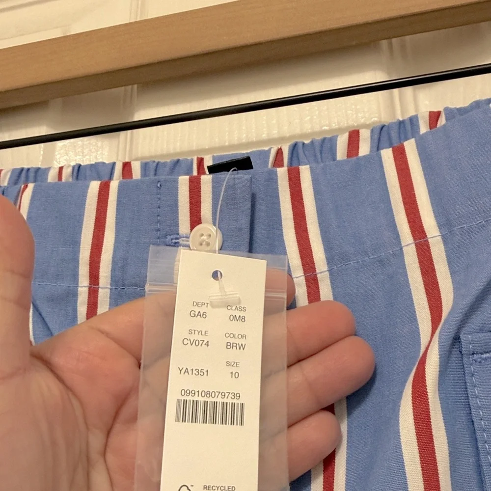 NWT J.Crew Long Boxer Short in Oxford Stripe